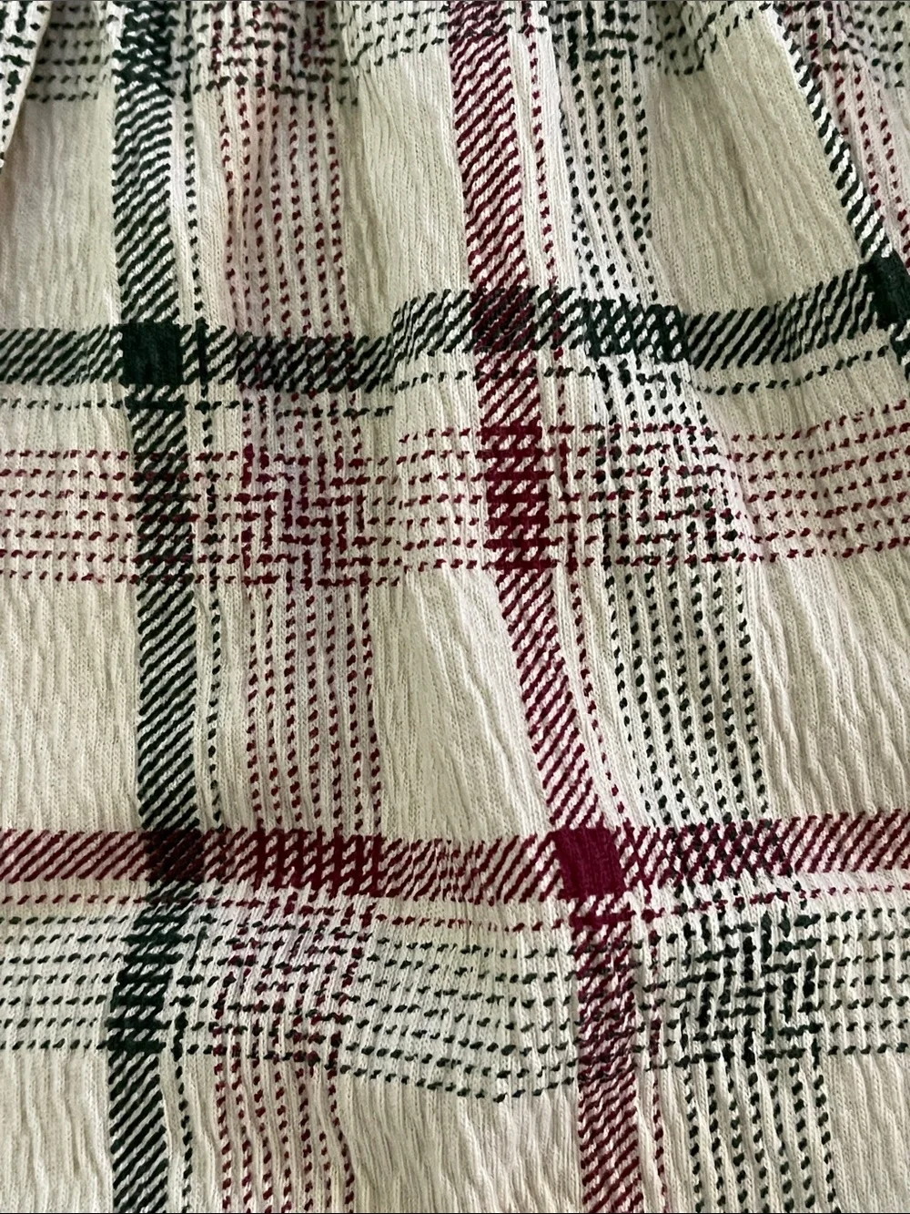 Modern Moments  Plaid Long-Sleeve Baby Romper - Cream & burgundy SZ 12M